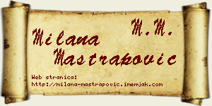 Milana Maštrapović vizit kartica